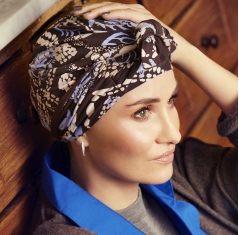 turban foulard béatrice bambou, turban chimio, cancer, christine headwear, ushuaia