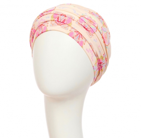 turban duo karma bambou, bonnet chimio, bandeau détachable, douceur, confort, alopécie, pierre de lune